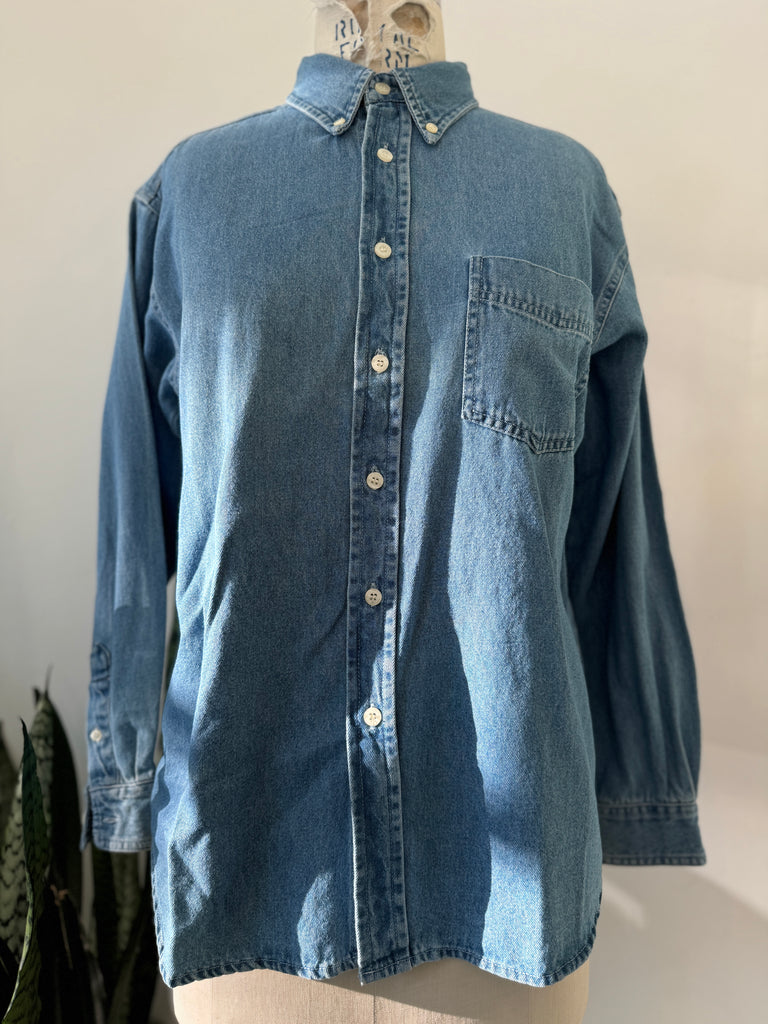 Vintage denim button up top