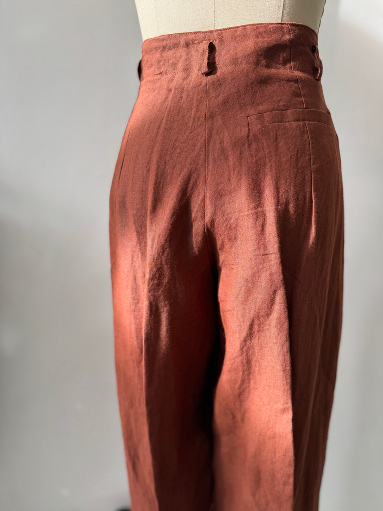 High waist linen pants