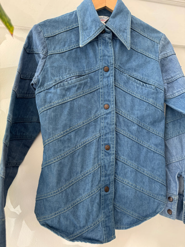 1970’s denim button up top