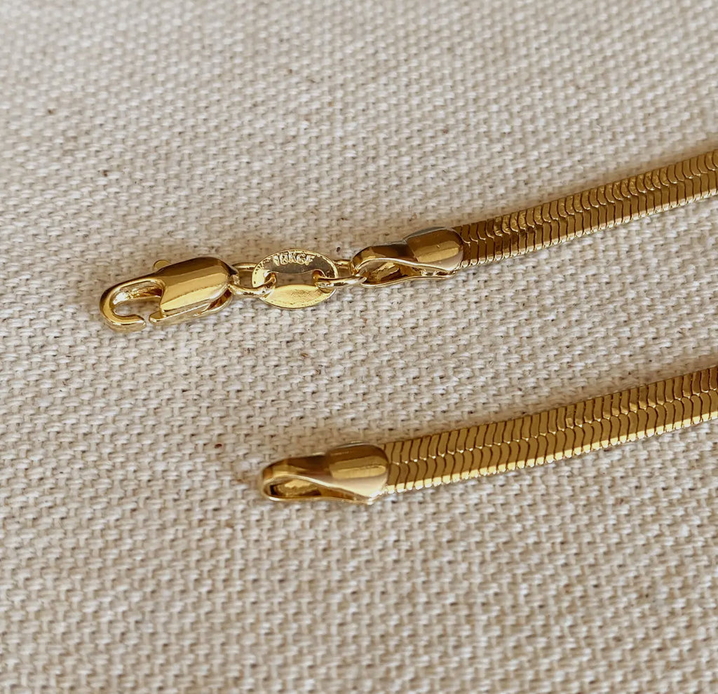 18 kt gold filled 4.0 mm herringbone”18” herringbone chain