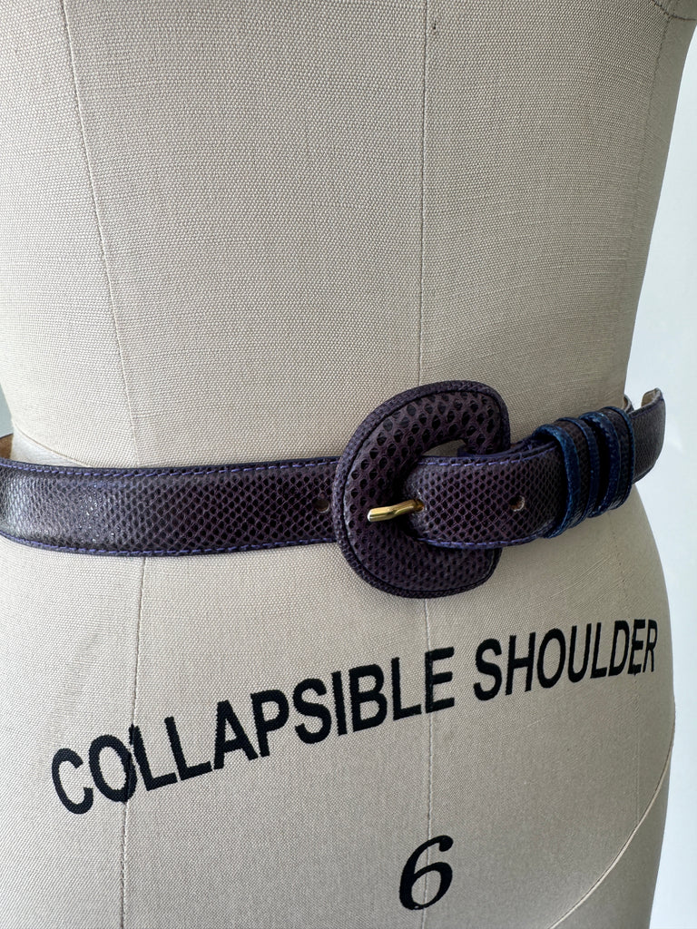 Snakeskin + leather belt