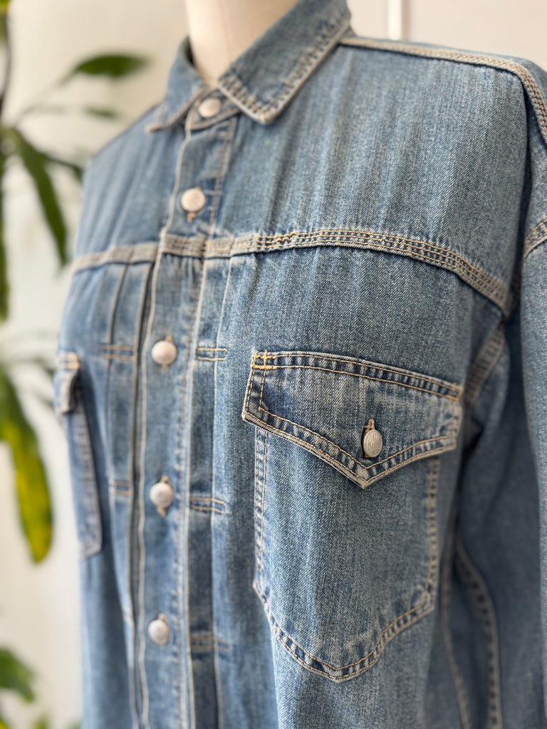 Vintage denim button up top