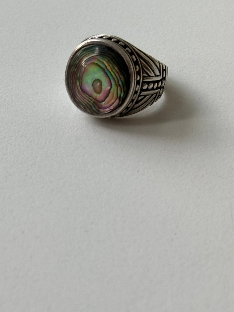 Abalone + Sterling silver ring size 6.5