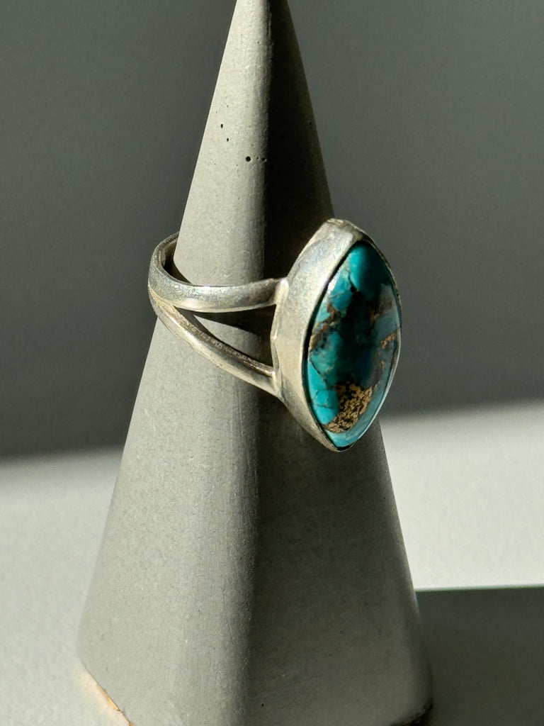 Turquoise and sterling silver ring size 7.5