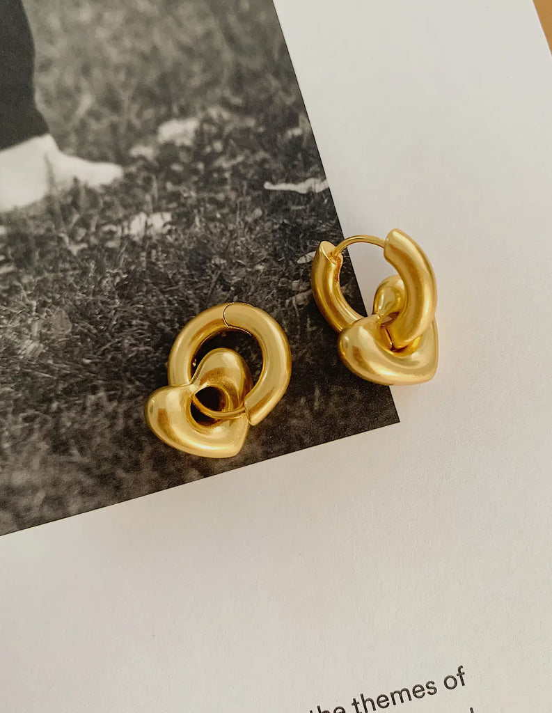 Heart hoop earrings