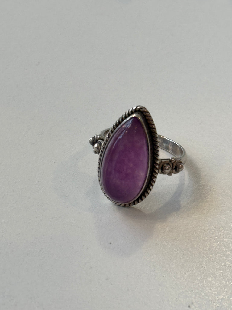 Amethyst and Sterling silver ring size 8