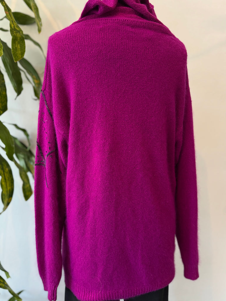 Beaded spider web sweater