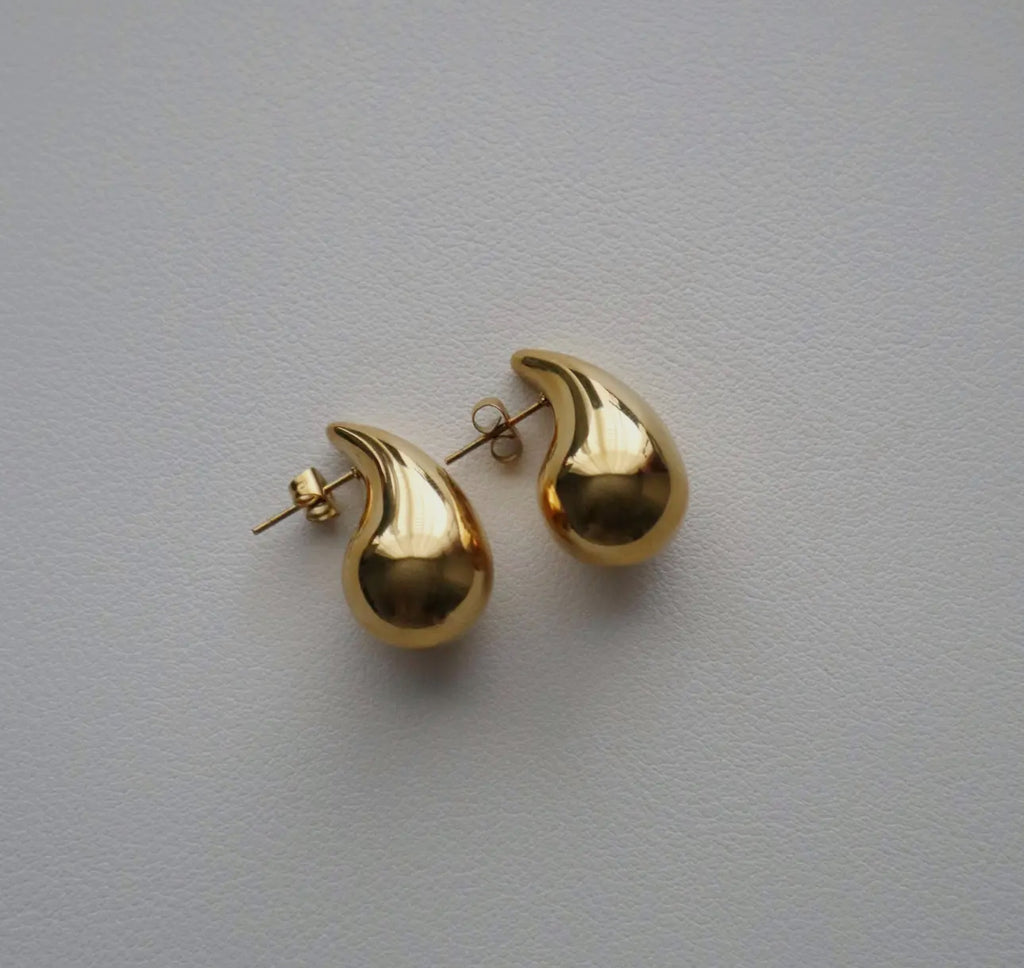 Gold plated stainless steel drop earrings