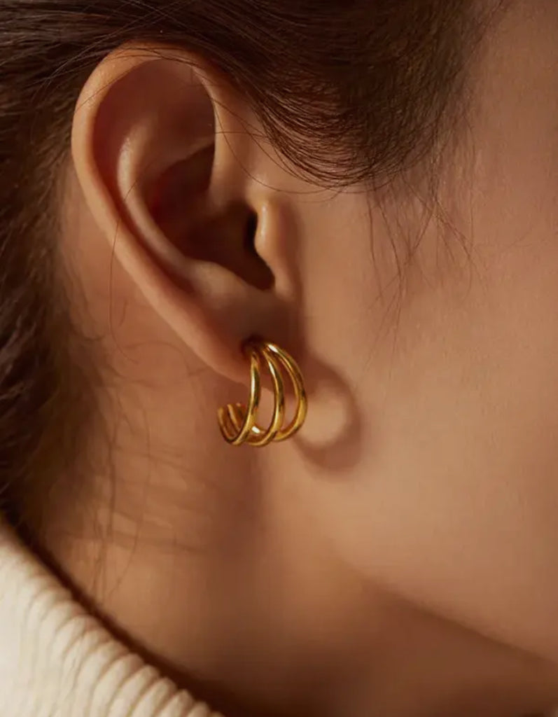 Triple layer earrings