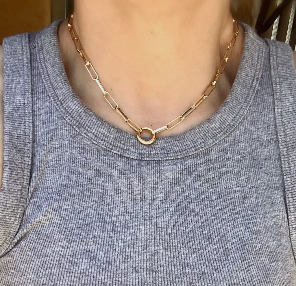 18 kt gold fill paperclip chain