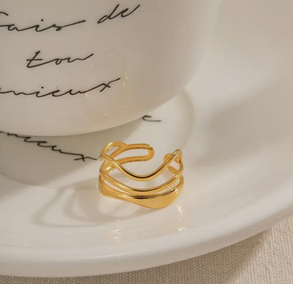Stacked open back ring