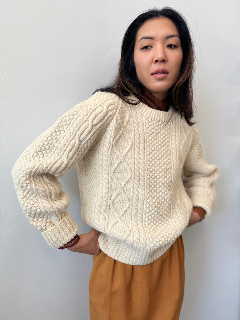 Vintage hand knit wool sweater