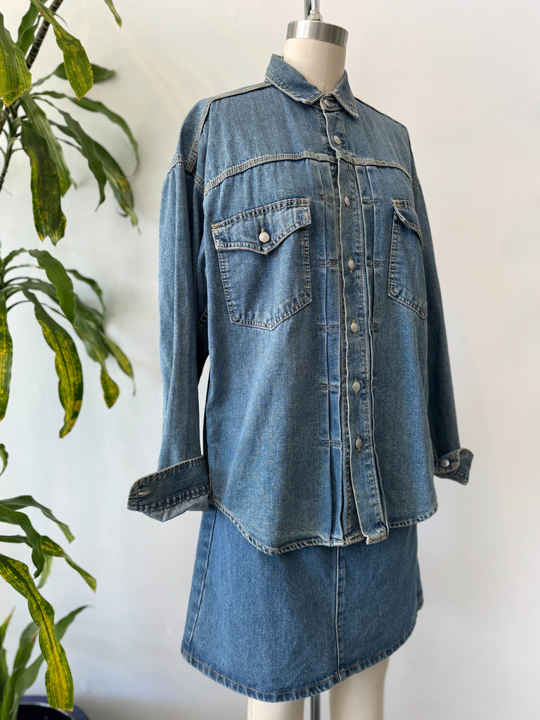 Vintage denim button up top