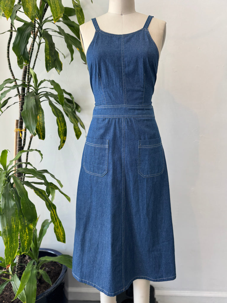 Denim dress with wrap back detail