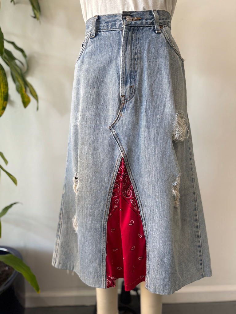 Perfectly crafted handmade denim skirt waist “34”