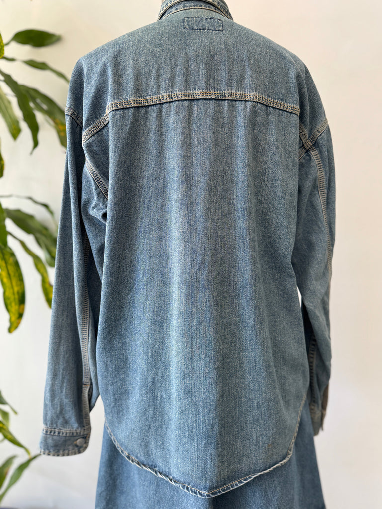 Vintage denim button up top