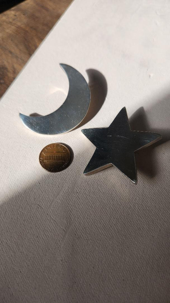 Vintage sterling celestial statement earrings