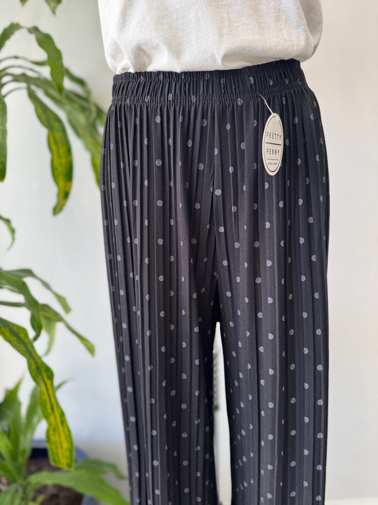 Vintage polka dot plated pants waist “26-36”