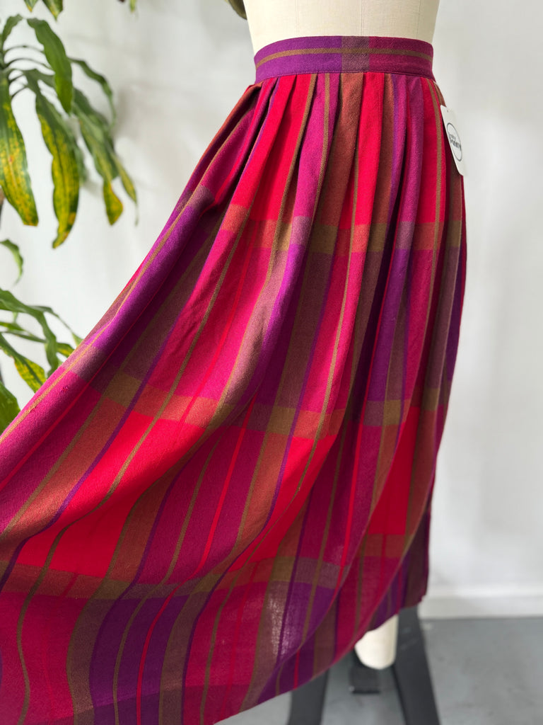 Vintage jewel toned plaid skirt
