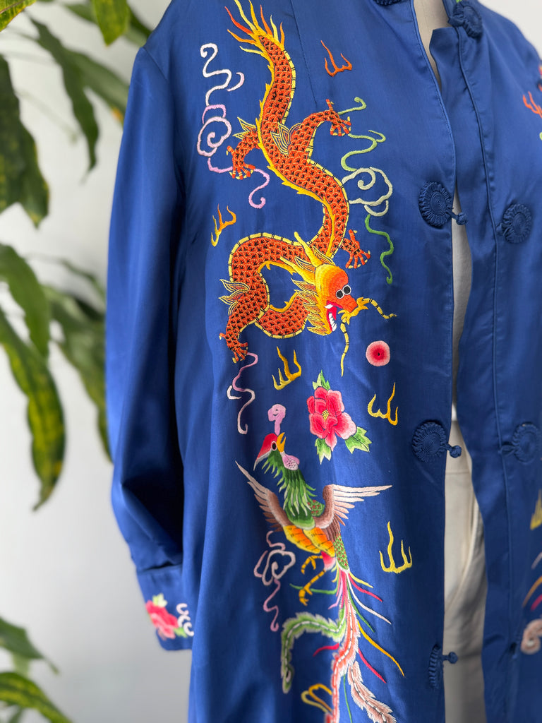 Vintage silk embroidered outerwear