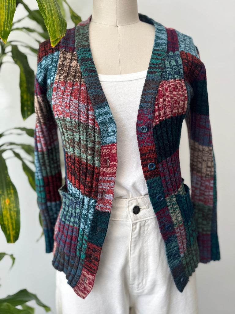 1970’s space dye cardigan sweater