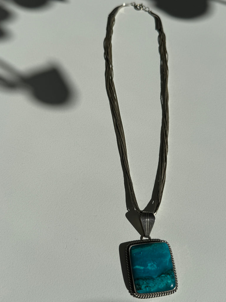 Turquoise + Sterling multi chain necklace