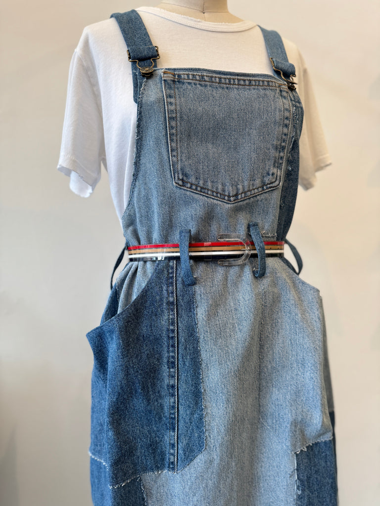 Handmade denim patchwork dress