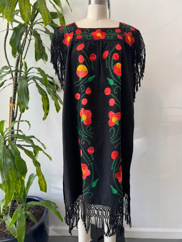 Embroidered woven cotton dress