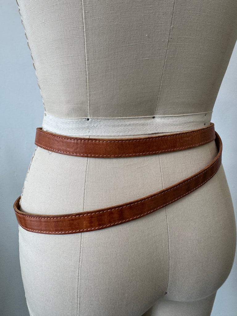 Vintage double wrap leather belt