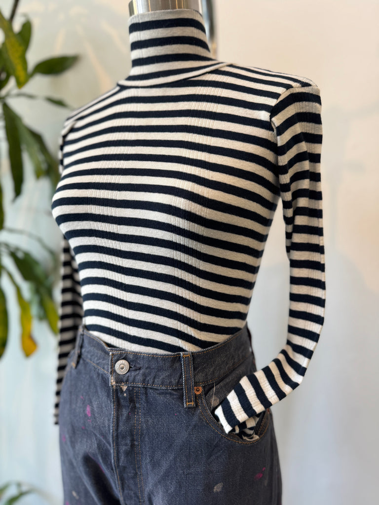 Cotton striped turtleneck
