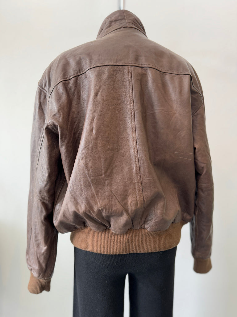 Vintage soft brown leather jacket