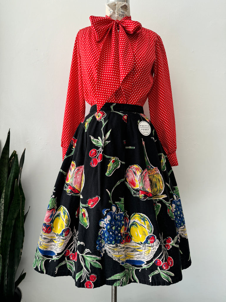 Vintage novelty print skirt waist 27|30”