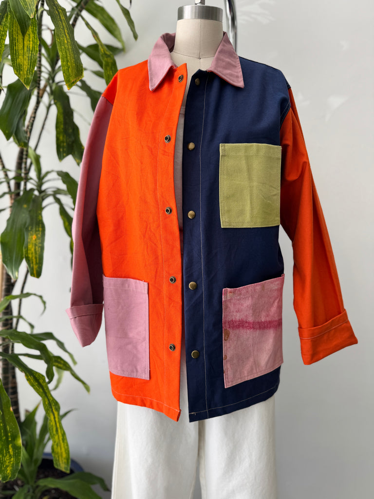 Patchwork chore coat