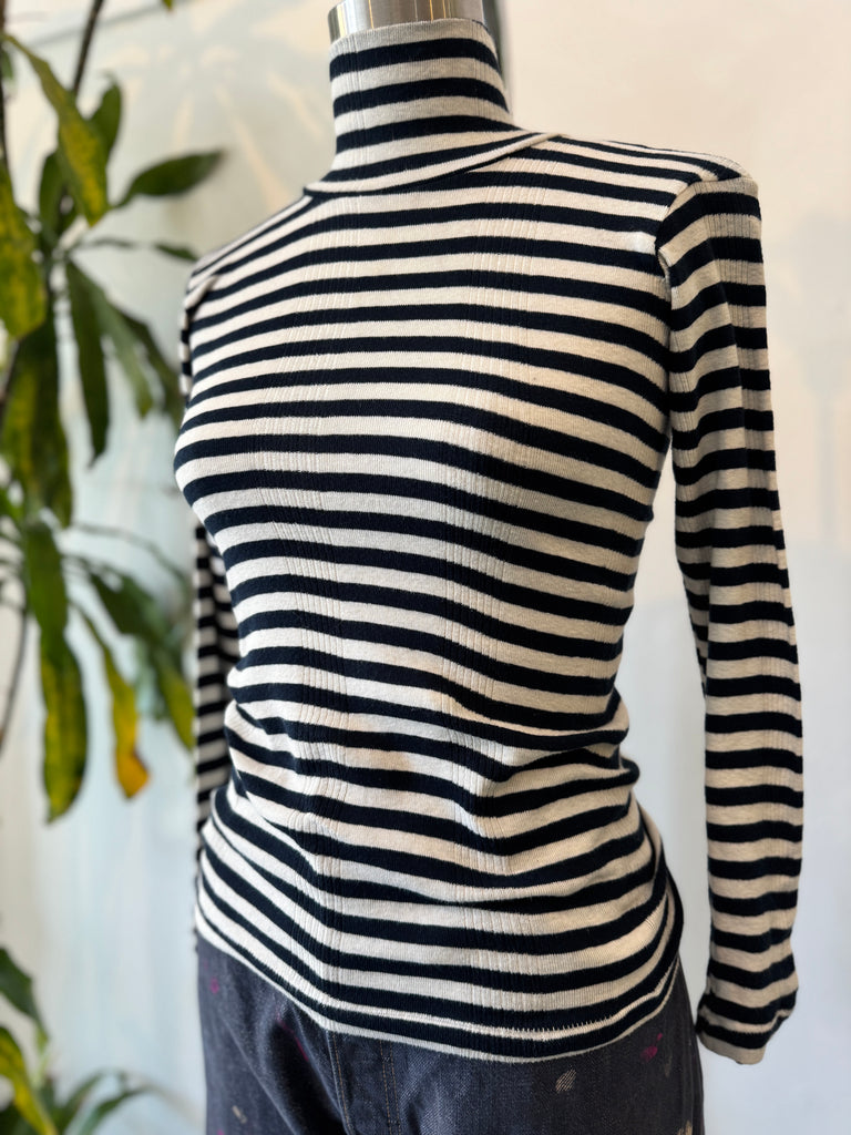 Cotton striped turtleneck