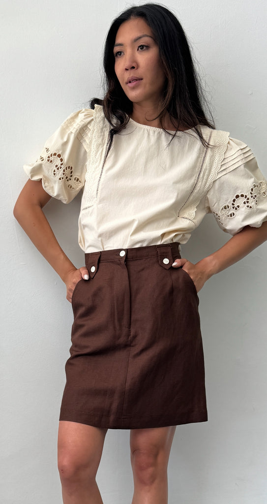 Giorgio Sant Angelo Brown linen skirt waist “27”