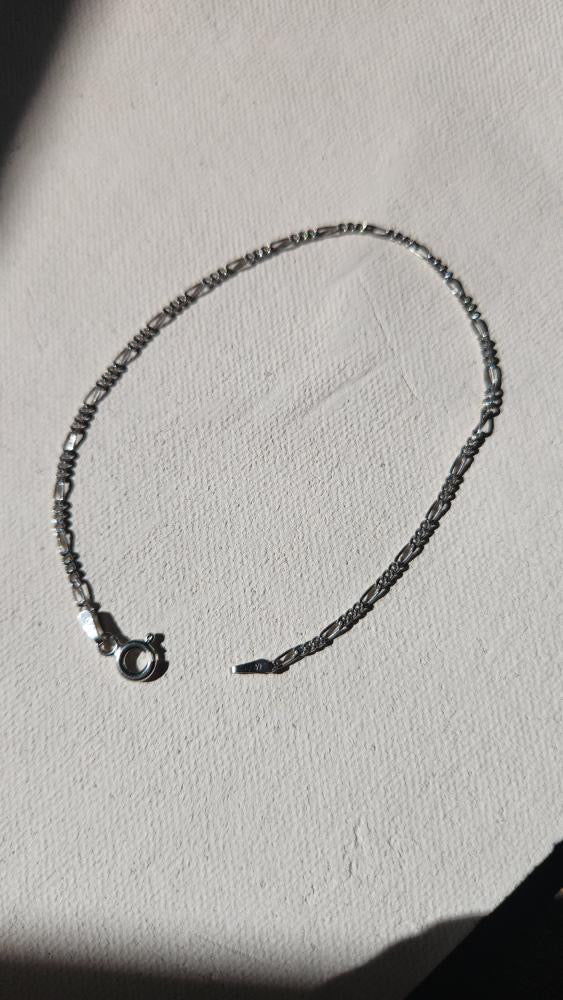 Sterling silver dainty figaro bracelet