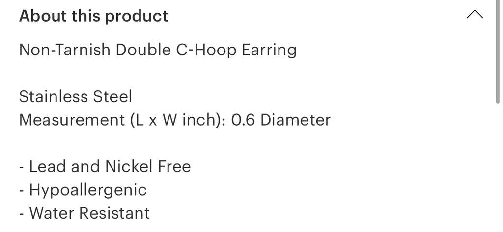 Huggie hoop non tarnish earrings