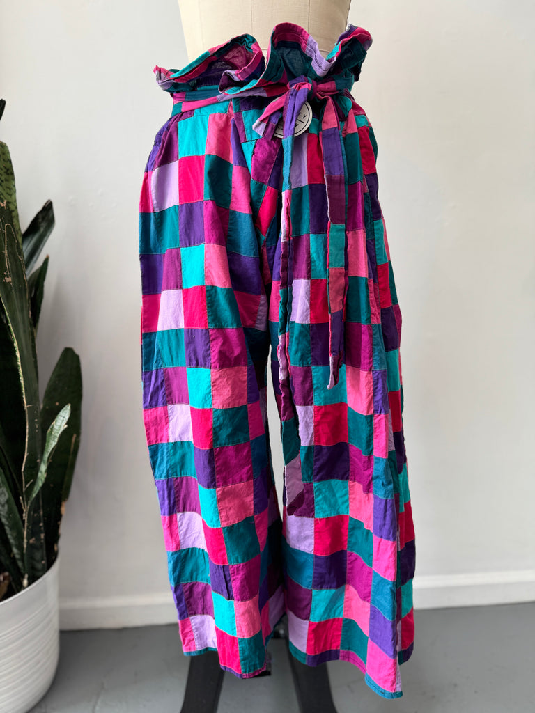 Vintage wrap handmade patchwork pants “24-38”