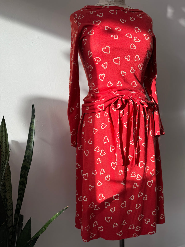 1970’s DVF heart print 2 pc set