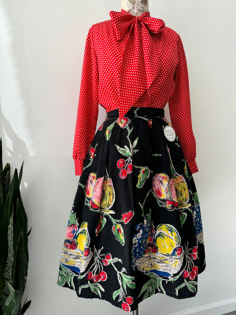 Vintage novelty print skirt waist 27|30”