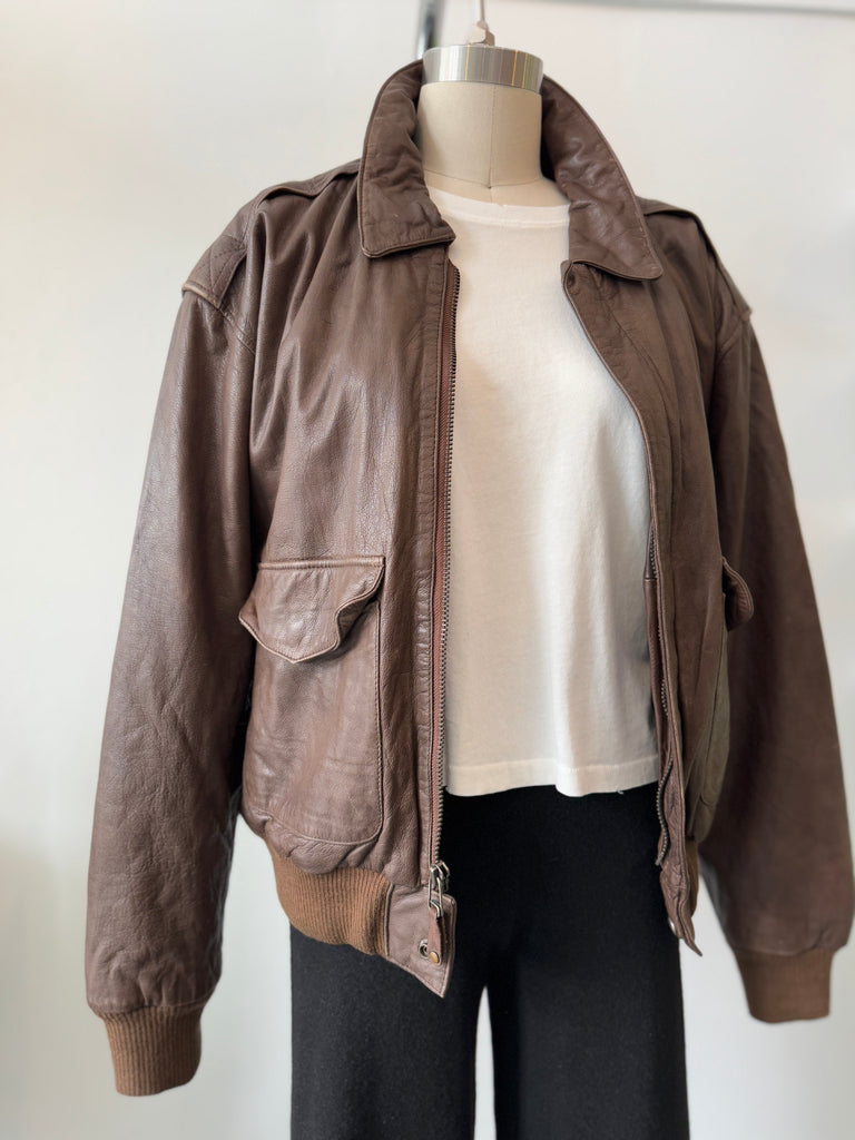 Vintage soft brown leather jacket