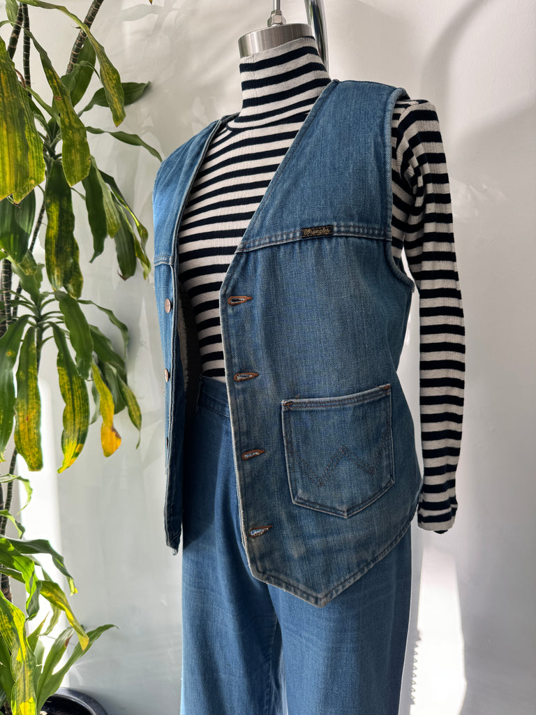 Vintage denim wrangler vest