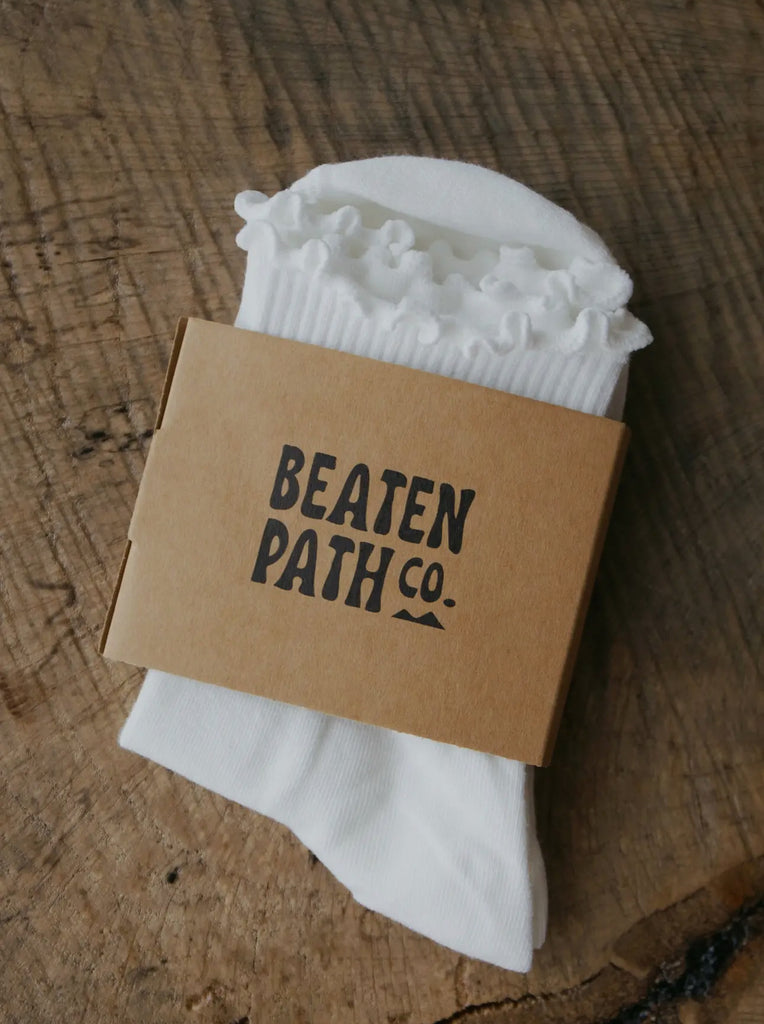 Beaten Path quarter ruffled socks