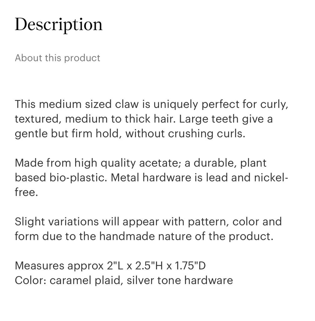 Chunks ursa claw in Carmel plaid