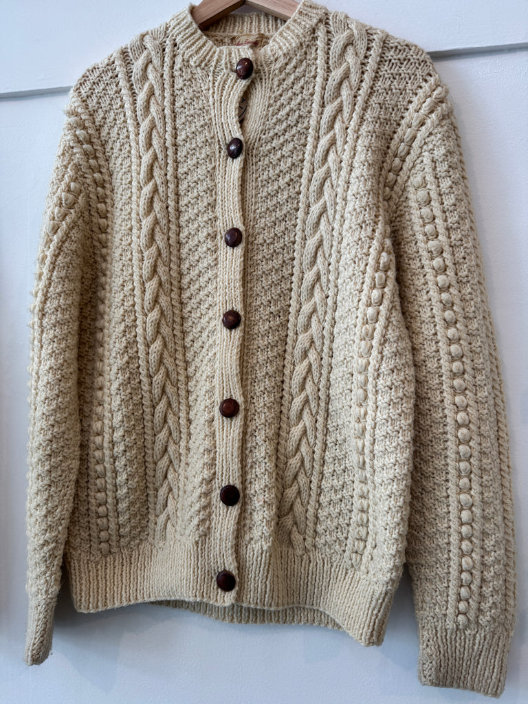 Vintage wool knit cardigan outerwear