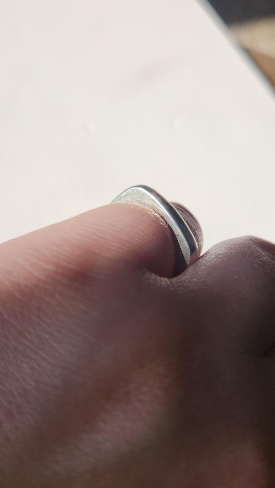 Vintage Sterling modernist squared ring size 7.5
