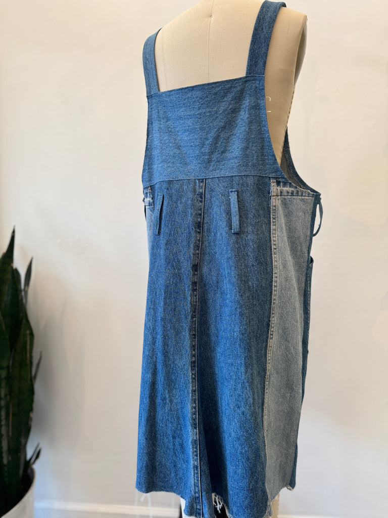 Handmade denim patchwork dress