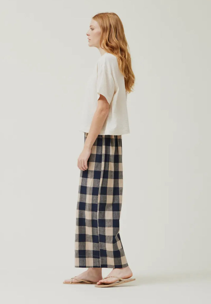 Curated collection check wide legged pants