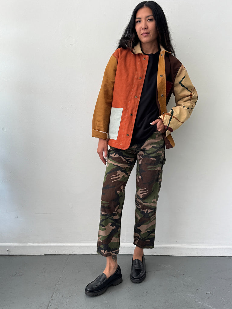 Handmade upcycled patchwork chore coat