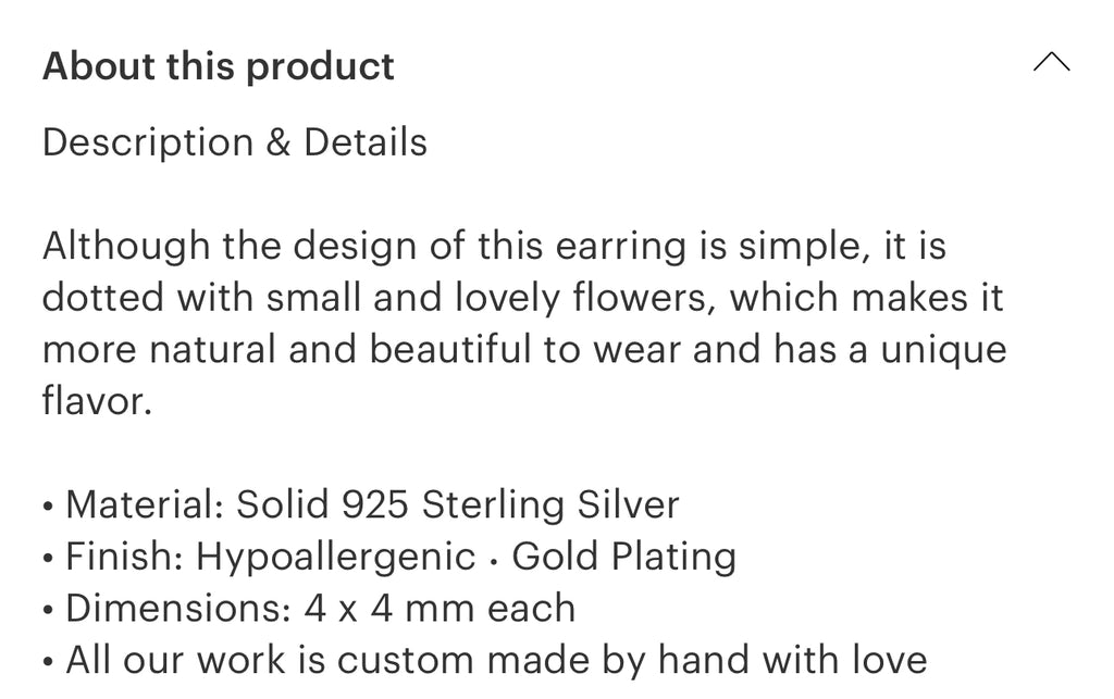 Flower stud earring | gold